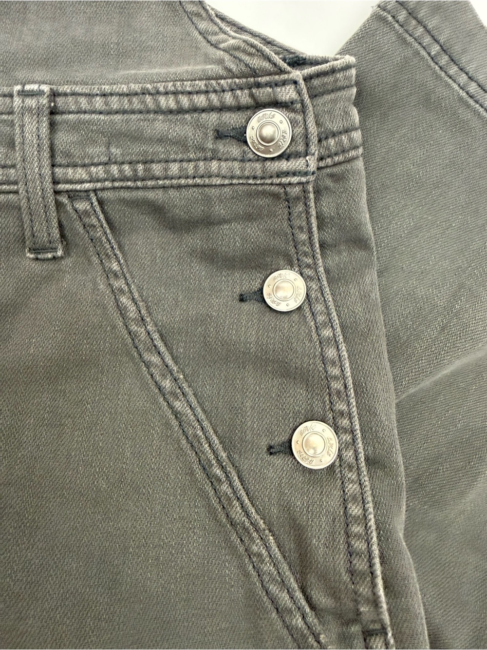 Aerie Baggy Bib Overall Smoke Gray Cargo Pockets Wide Leg Size Large - Picture 7 of 12